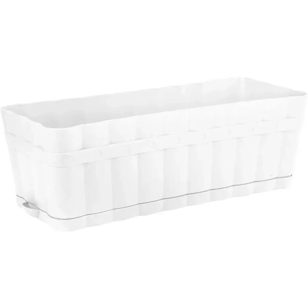 Ящик д/цветов Изюминка 6л прямоугольный (белый) (комплект 24 шт)