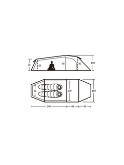 Палатка Naturehike Opalus Si 2-местная, алюминиевый каркас, зеленая