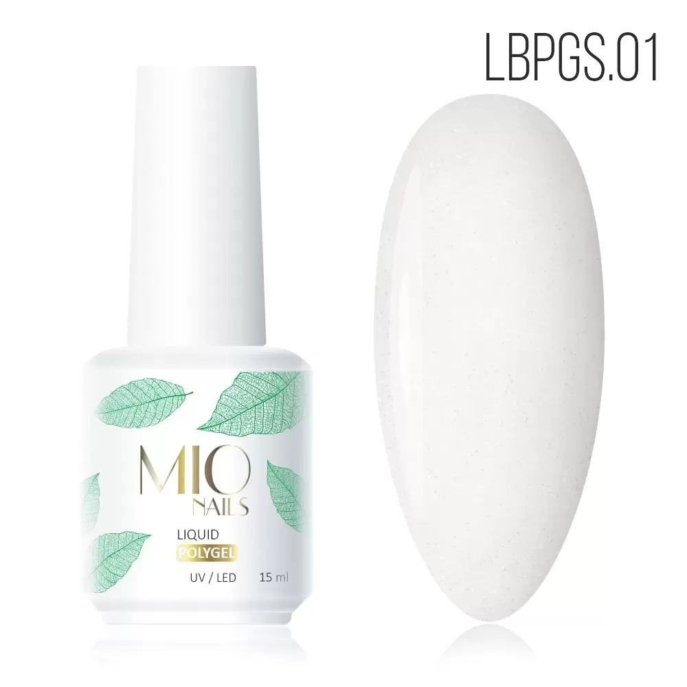 Жидкий полигель с шиммером MIO NAILS Shimmer Polygel Liquid 01, 15мл