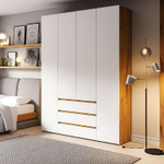 Шкаф для одежды распашной с полками и ящиками Дуб Золотой/Белый 120х46х210 см