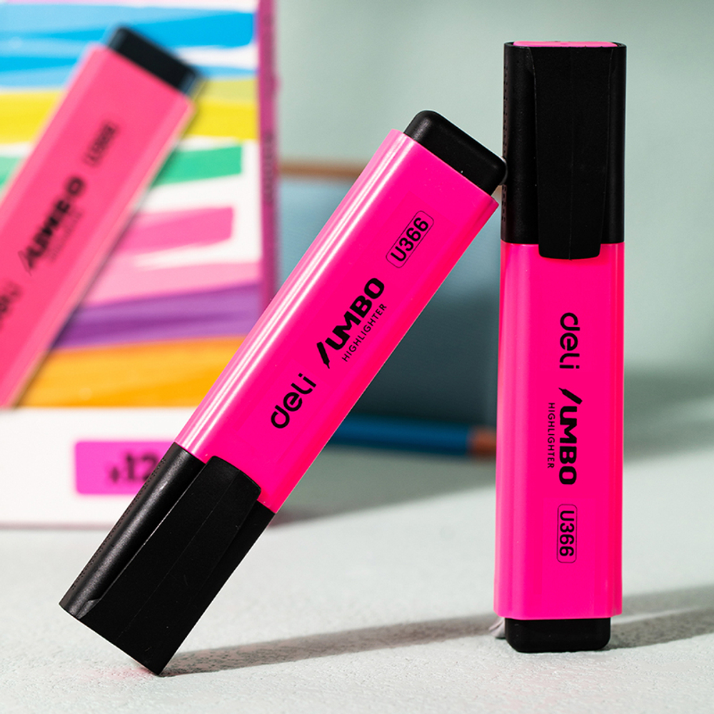 Текстовыделитель DELI "U366" 1-5 мм, розовый