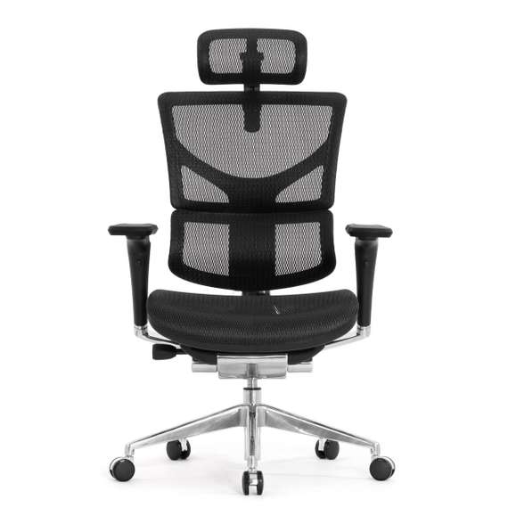 Кресло EXPERT 2 SAIL HSAM 01 (подлокотник 6D(360), подголовник 5D, сетка черная / каркас черный)