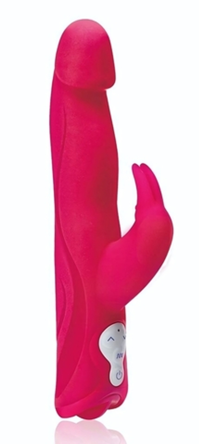 Розовый силиконовый вибратор JUMPING BULLETS с 3 моторами - 22 см. (Цвет: розовый)