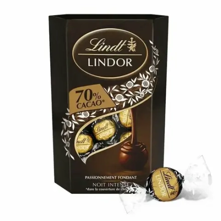 Шоколадные конфеты Линдт/Lindt Lindor Negro Cornet 70% 200г. (598руб./шт.) (8шт./кор.) (Швейцария) ООО ГЛОБАЛ
