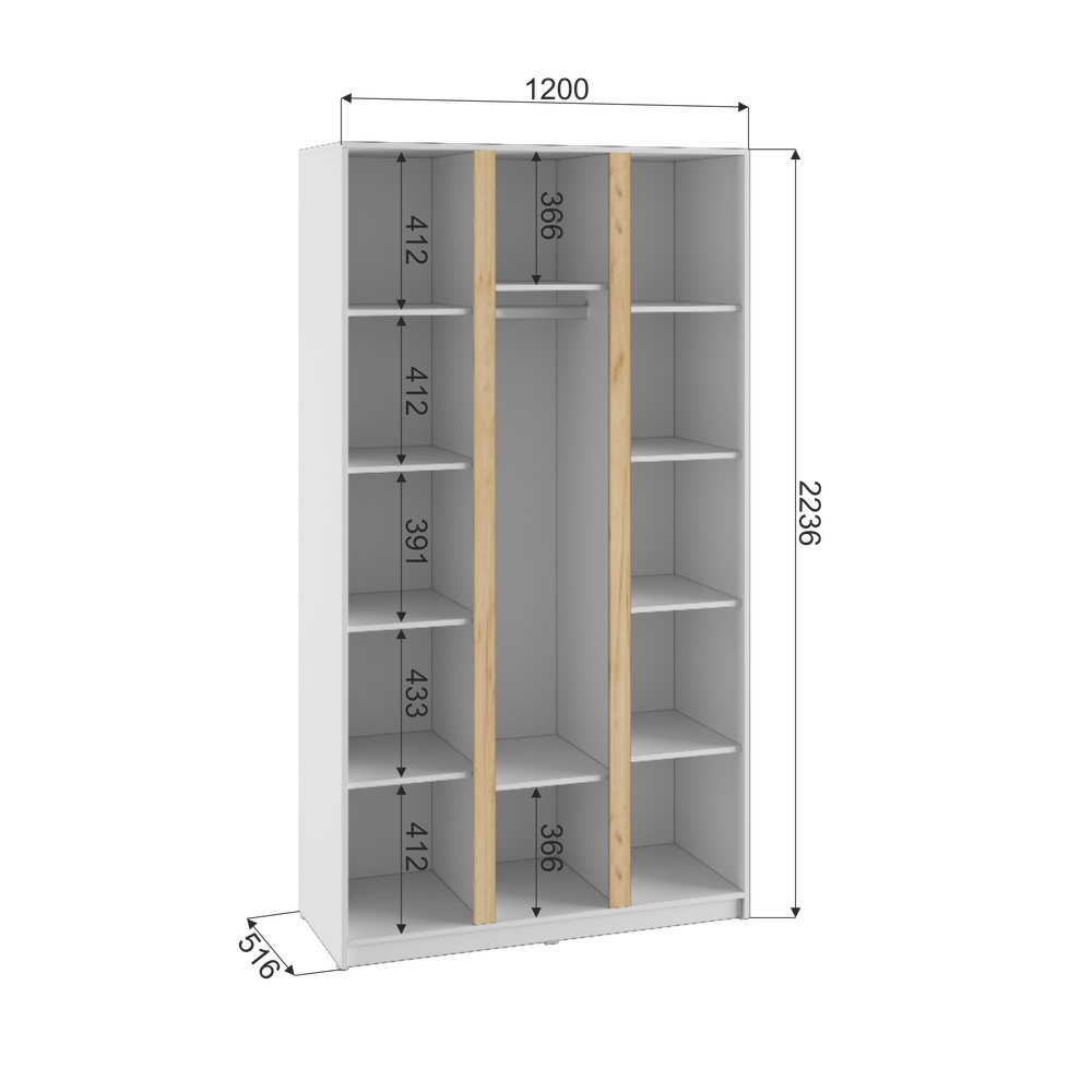 Фаворит Шкаф 3-х створчатый