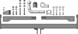 Фаркоп с оцинк. шаром Skoda Kodiaq 2017-2023, Volkswagen Tiguan II 2016-2024,  Tiguan 2007-2016, Yeti 2009-2018, Audi Q3 2011-2019 крепление шара на двух болтах, (без электрики, паспорт и сертификат в комплекте) Motodor.92711-A