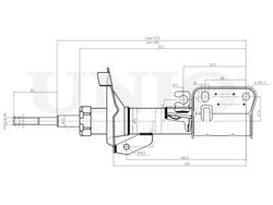 Амортизатор газовый передней подвески UNIO SAB-10612