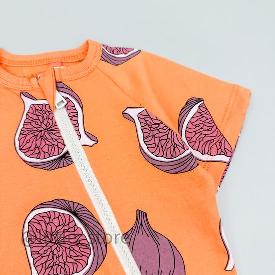 Комбинезон из футера(тонкого) Moi Noi, Инжир на оранжевом