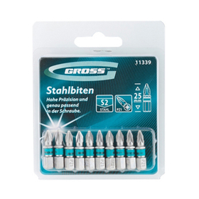 Набор бит PZ1х25 мм, 10 шт, Gross, 11339