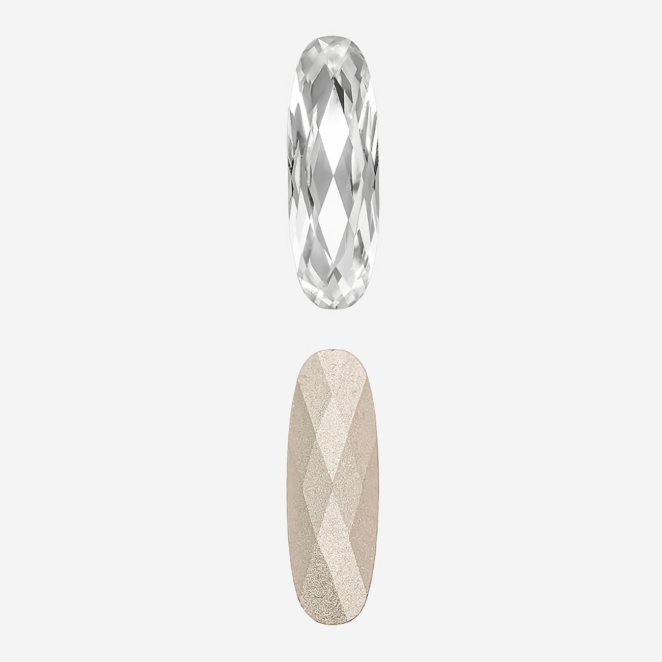 Кристалл Длинный Овал (Long Classical Oval), оттенок "Кристалл"/"Crystal", 21*7мм