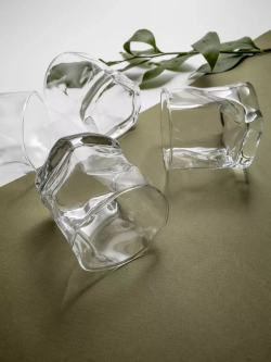 Набор изогнутых стаканов для виски, прозрачный, 300 мл, 6 шт