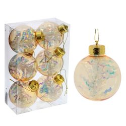 GAEM Набор из 6шт Украшение новогоднее "Шар", D 8 см, L23,5 W8 H15,5 см