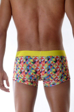 Яркие трусы-боксеры с геометрическим принтом и цветной резинкой (Размер: XL) (Цвет: разноцветный)