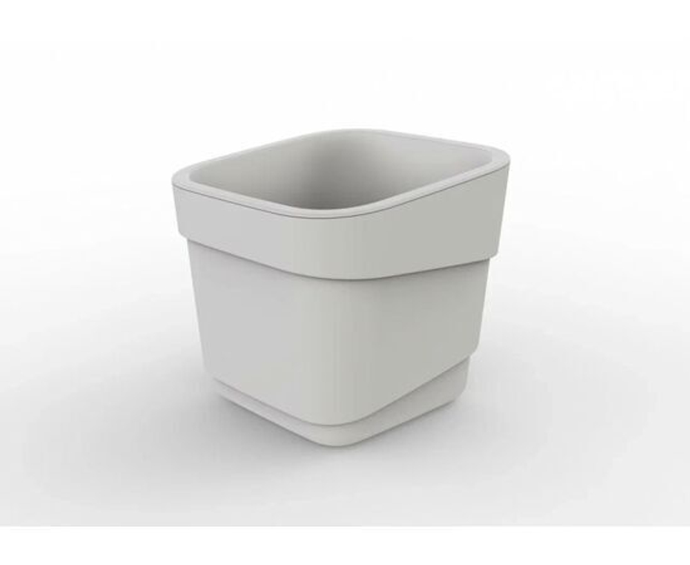 Горшок для цветов Полимербыт Hills, фактурный, 15.5x15.5x14.5см, 2.2 л, молочный