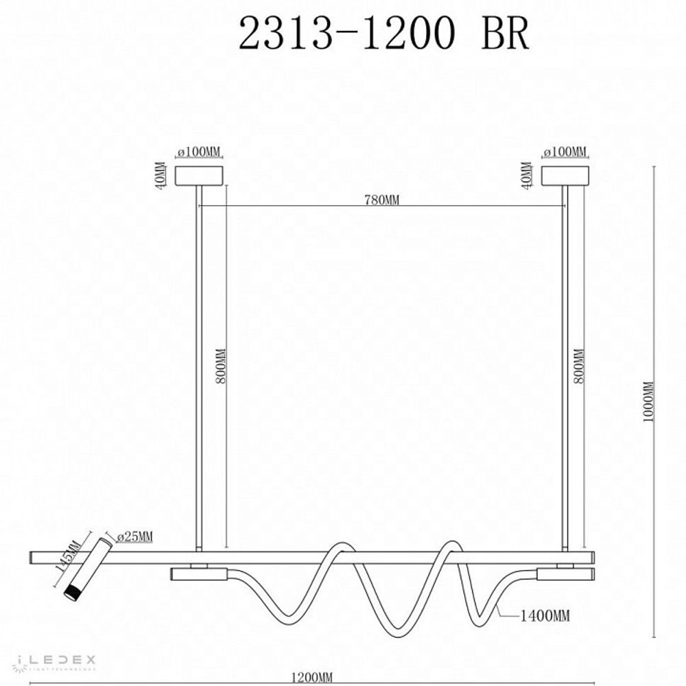 Светильник на штанге iLedex Cross 2313-1200 BR