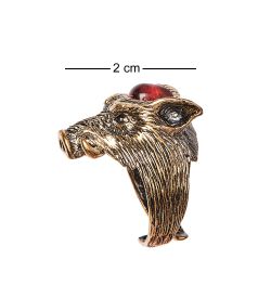 AM-2451 Кольцо «Кабан» (латунь, янтарь)