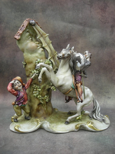 Статуэтка. Фарфор. Дон Кихот и Санчо Панса. Capodimonte. Италия