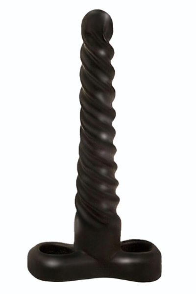 Закрученный спиралью плаг чёрного цвета - 15 см. (Цвет: черный)