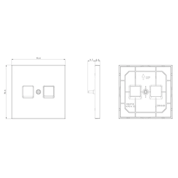 Donel R98 METAL матовое золото Накладка для розетки RJ45/RJ11, одиночная, серия DA