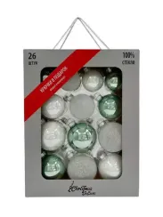 Набор стеклянных шаров Мятная прохлада 26 шт., Christmas DeLuxe (86458)