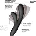 Черный вибратор-кролик Je Joue Hera Flex - 18 см. (Цвет: черный)