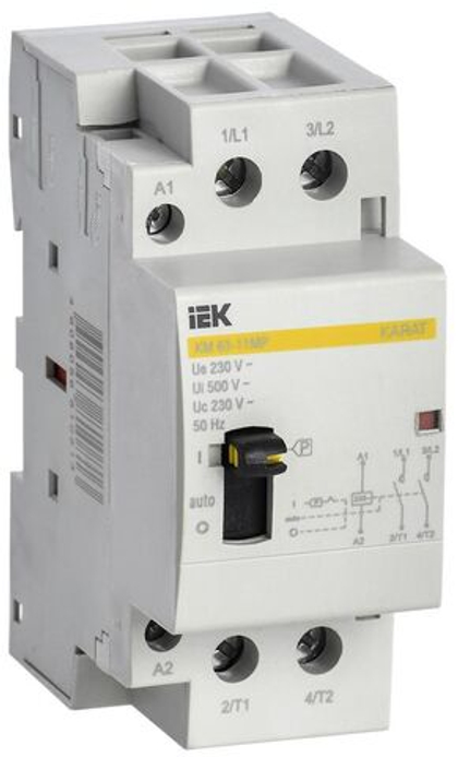 Контактор модульный с ручным управлением КМ63-11МР AC KARAT IEK