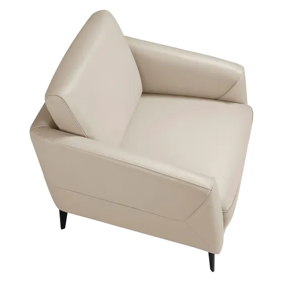 Кресло 5094/KF-A051-M5652 кожаное с черными стальными ножками