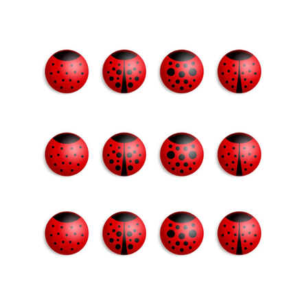 МИНИ-медальоны БОЖЬИ КОРОВКИ/65гр