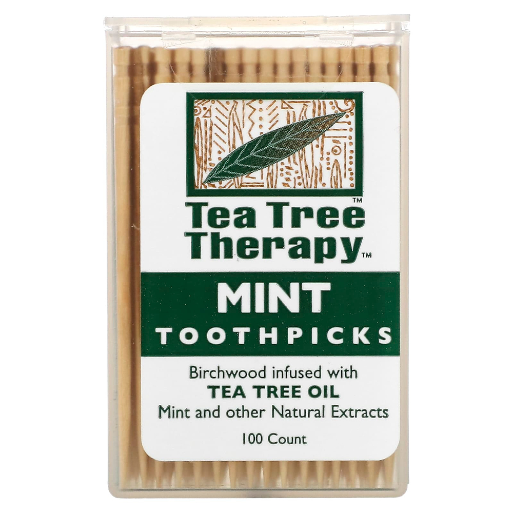 Tea Tree Therapy, Зубочистки Tea Tree TherapyToothpicks, мятные, примерно 100 штук