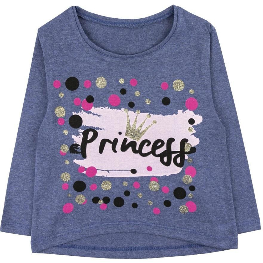 Лонгслив для девочек "Princess", кулир,498к ап ,р.122-128(Юлла)