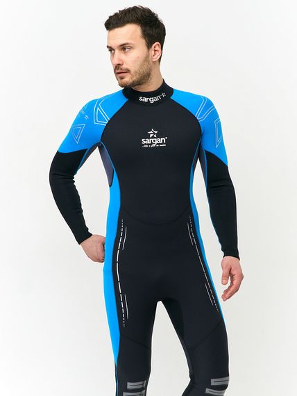 Гидрокостюм Sargan Nero 2.0 Long men 2 мм черно-голубой