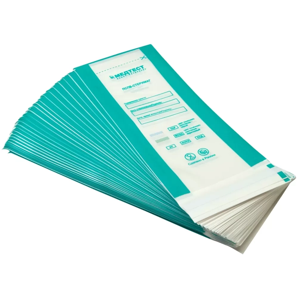 Пакет для стерилизации комбинированный самозаклеивающийся ПСПВ-СтериМаг Медтест 200х350 мм 100 шт