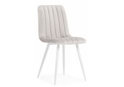 Стул на металлокаркасе Дани молочный велюр velutto 67 / белый