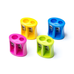 Точилка пластиковая Alingar, 2 отверстия, фигурная, цвет ассорти, пластиковая банка