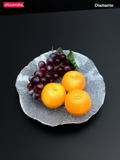 Блюдо салатник 20,5х3,5 см. из стекла Diamante