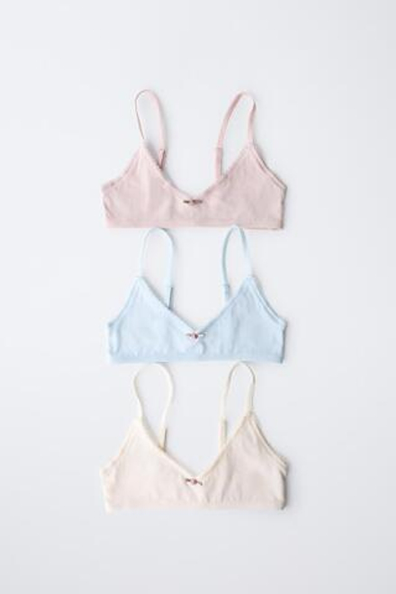 ZARA НАБОР ИЗ ТРЕХ ТОПОВ С ЦВЕТОЧНЫМ ПРИНТОМ, РАЗНОЦВЕТНЫЙ