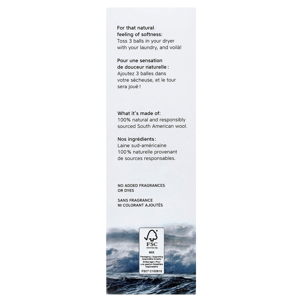 The Unscented Company, Шарики для сушки, 3 шарика, 115 г (4,05 унции)