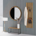 Зеркало настенное круглое Пиафорте Нигелла из дуба и ДСП