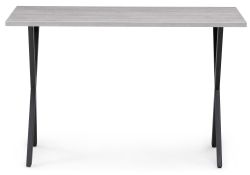 Стол Алеста Лофт 120х60х77 25 мм бетон / черный матовый