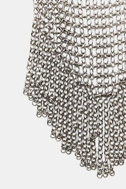 ZARA ОЖЕРЕЛЬЕ-НАГРУДНИК С КОЛЬЦАМИ, СЕРЕБРИСТЫЙ