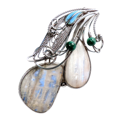 Брошь с беломоритом в скани асс.