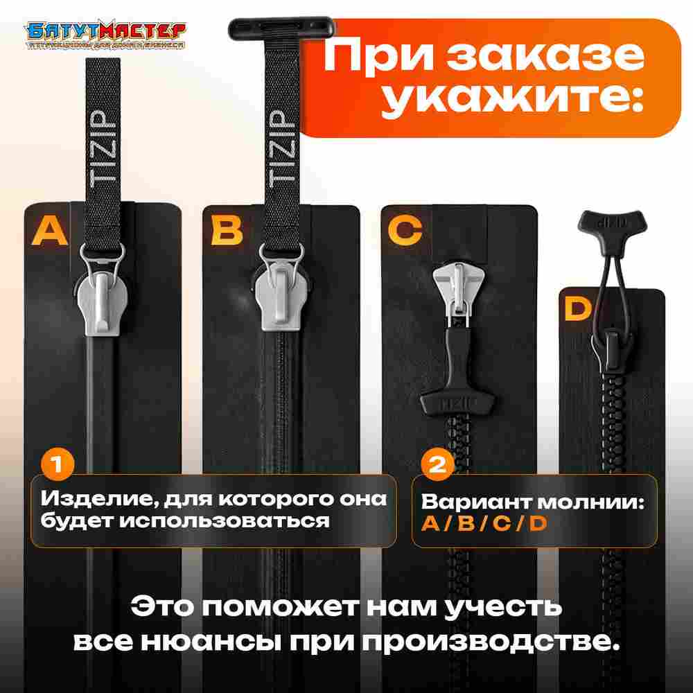 Герметичная водонепроницаемое молния TIZIP (ТИЗИП) SUPERSEAL (гермомолния), сваренная с ТПУ
