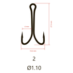 Крючки Saikyo двойн.Normal Shank KH-11041  № 2 BN (100шт)