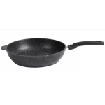 Сковорода 24 см литой алюминий со съемной ручкой, темный мрамор КМ-смт246а