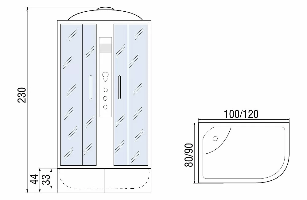 Душевая кабина River Dunay XL 120/80/44 MT с гидромассажем