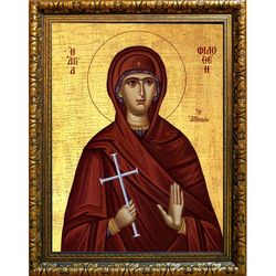 Филофея Афинская преподобномученица. Икона на холсте.