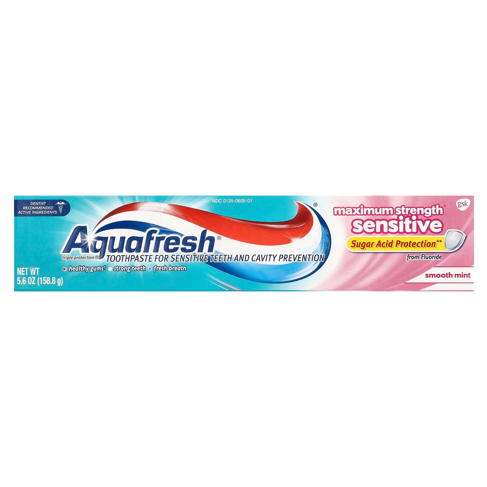 Aquafresh, Зубная паста с фтором тройной защиты, максимальная сила действия, мягкая мята, 158,8 г (5,6 унции)