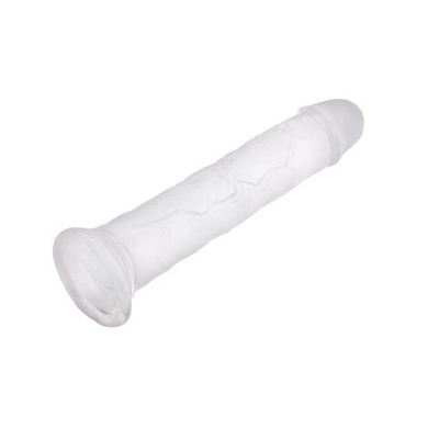 Прозрачный силиконовый фаллоимитатор - 17,5 см. (Цвет: прозрачный)