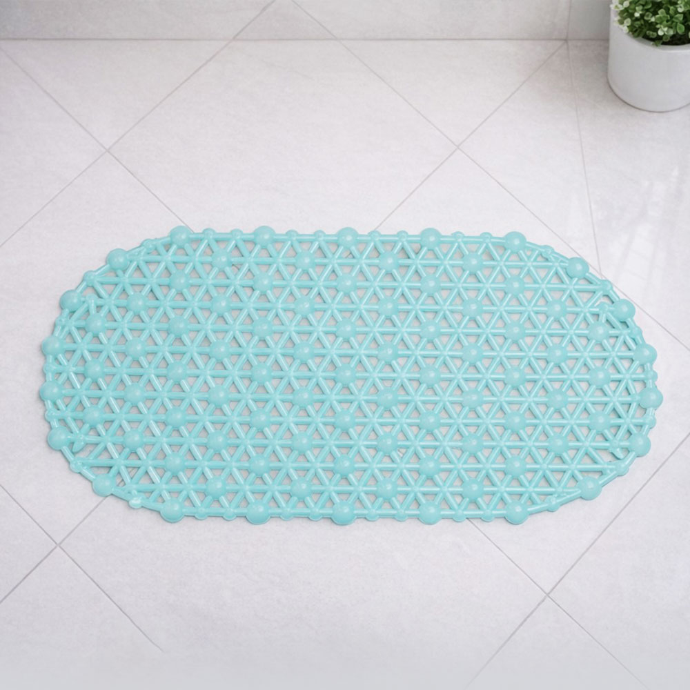 Коврик для ванной матовый Паутинка 37*66см (лазурный)