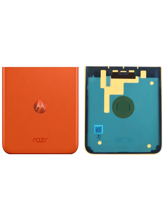 Задняя крышка для Motorola Razr 50 оранжевая (Orange) без стекла камеры